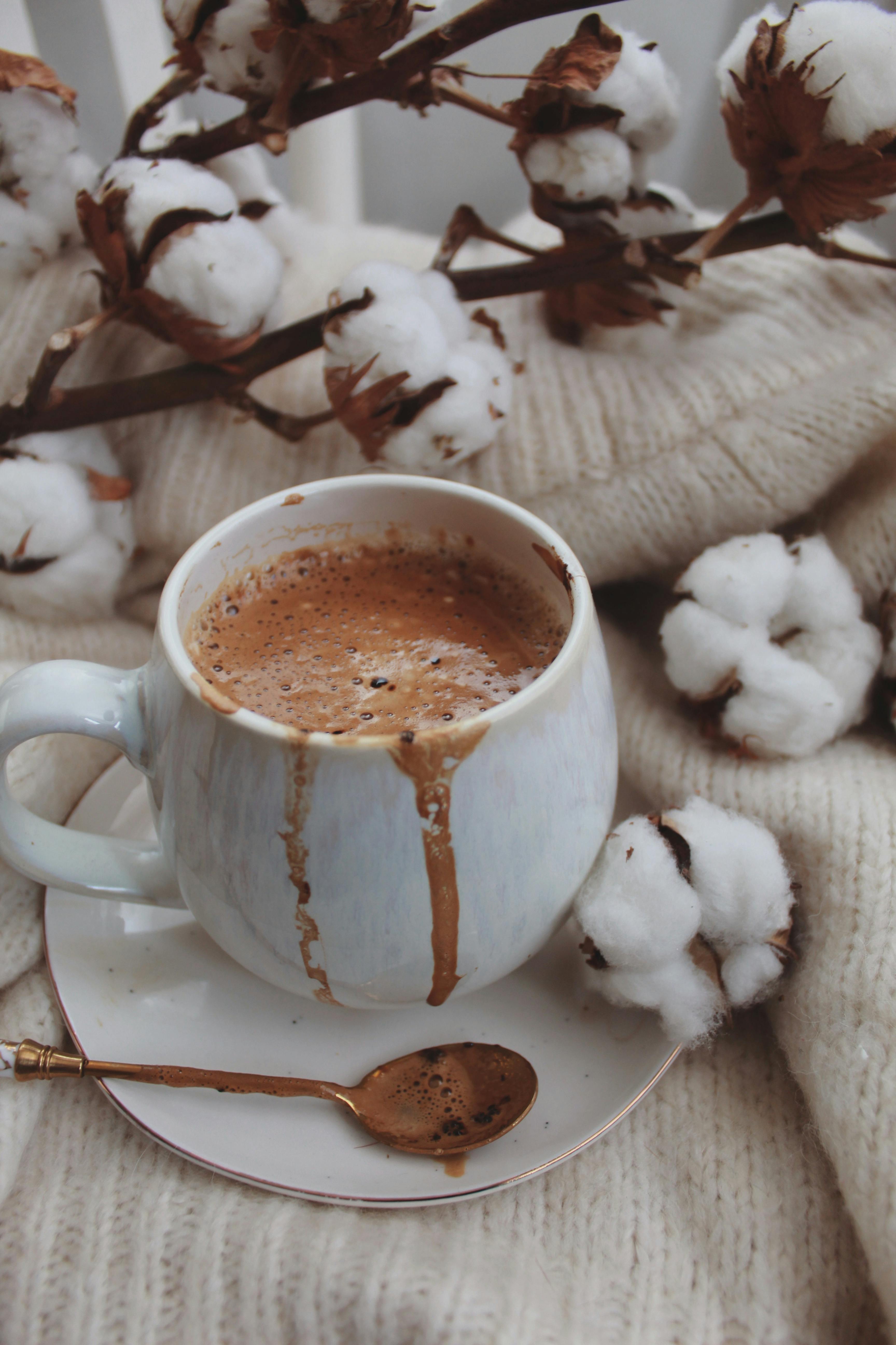 Keep calm and drink tea coffee hot chocolate white mug morning