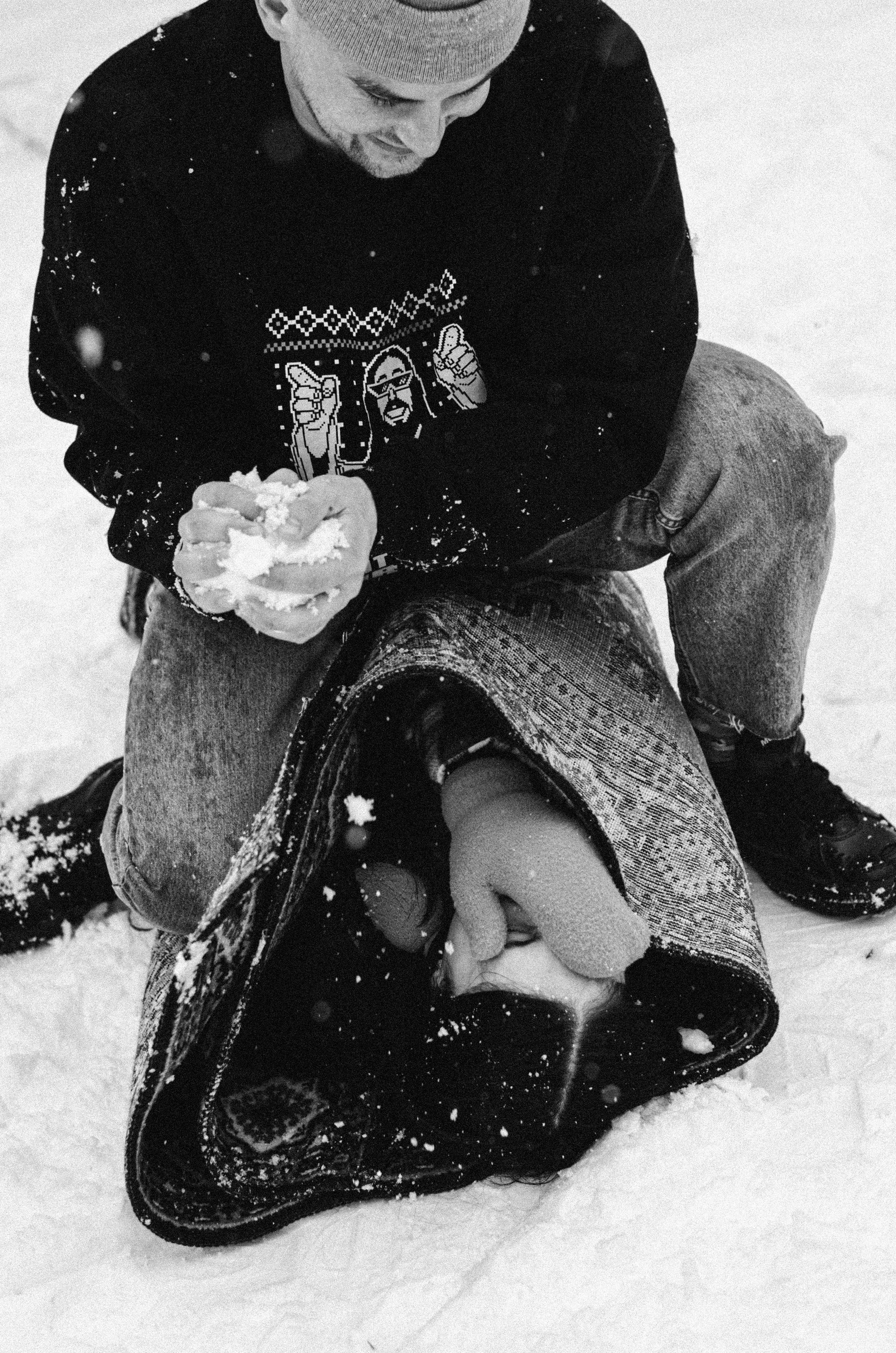 Cute Couple Having Fun Outside in Winter · Free Stock Photo