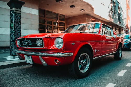 Free A Classic Red Ford Mustang  Stock Photo