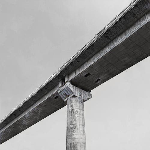 Free Low-Angle Shot of a Concrete Bridge Stock Photo