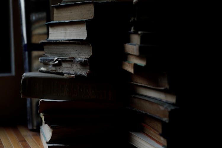 Photograph Of Stacks Of Old Books