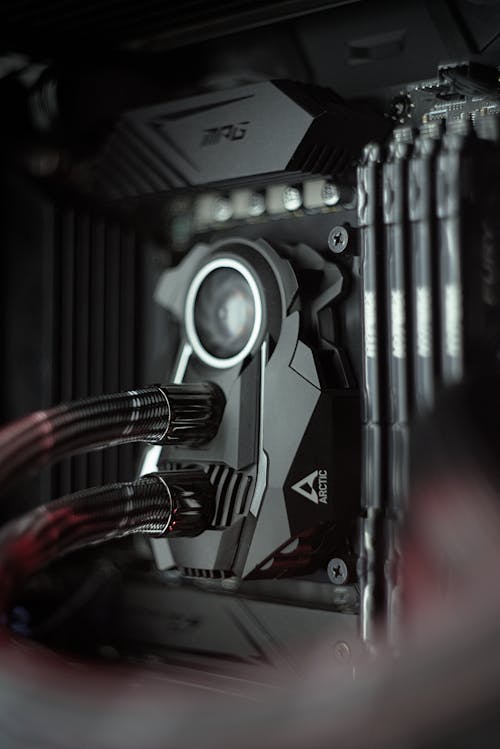 Close-up of a Cooling System in a PC Computer