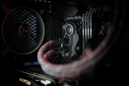 Close-up of a Cooling System in a PC Computer