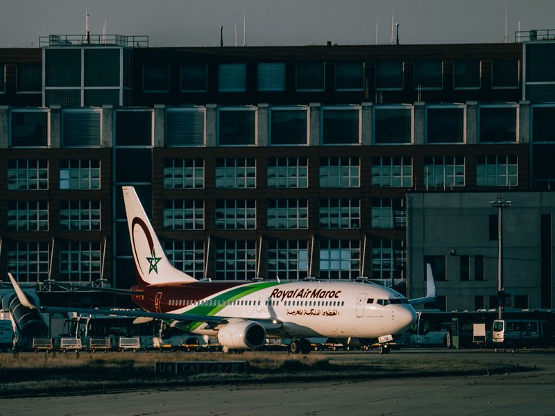 Airplane on airport apron