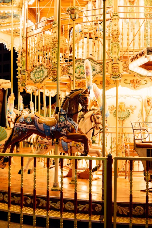 Photograph of a Carousel Ride with Lights