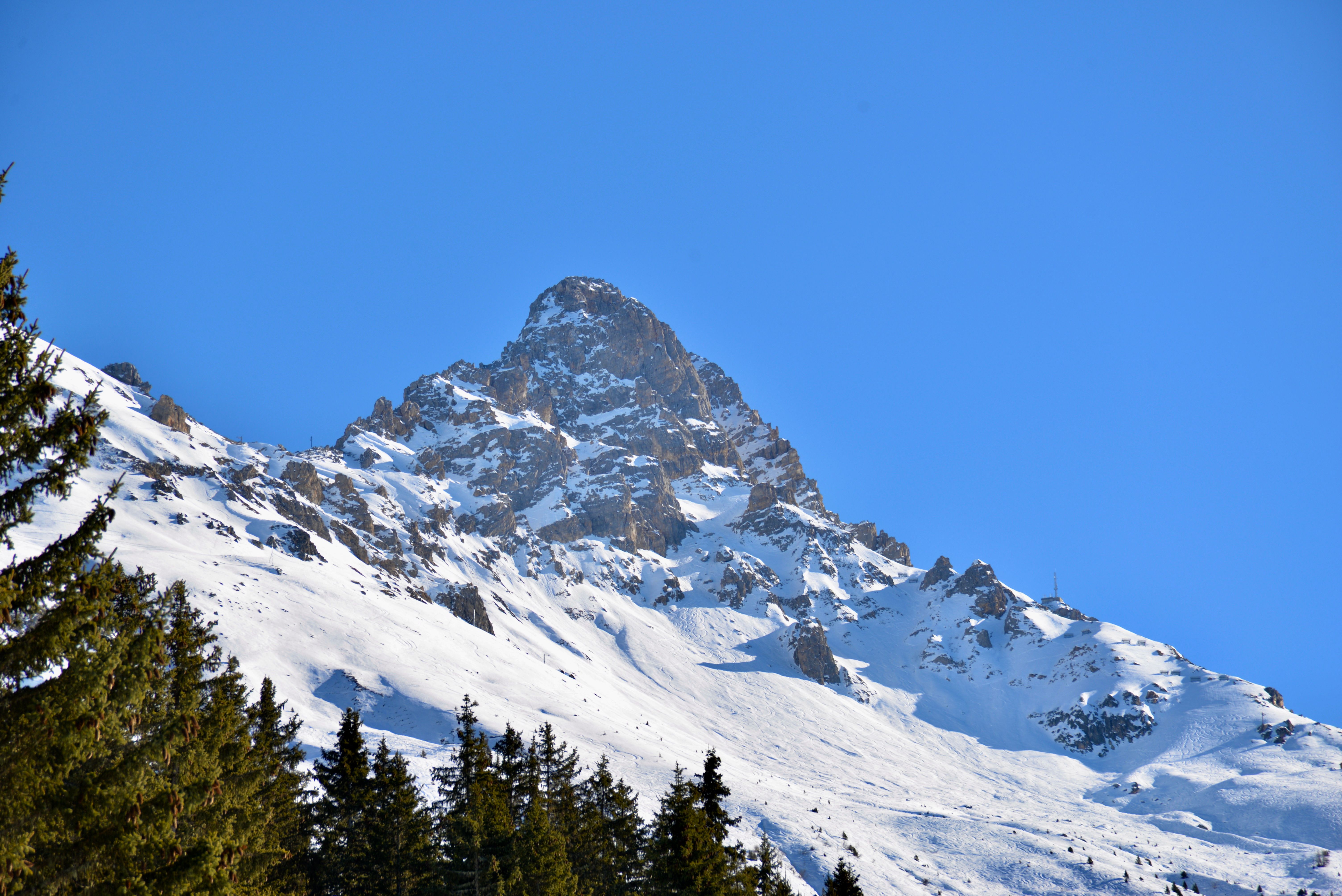 Snow Covered Mountain Under the Blue Sky · Free Stock Photo