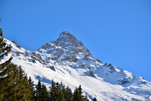 Snow Covered Mountain Under the Blue Sky 