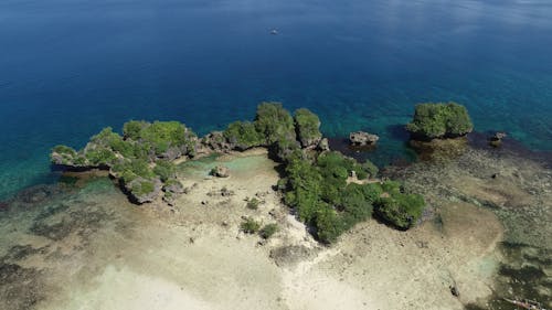 Aerial Shot of the Rock Formations on the Beach