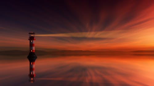 Red and White Lighthouse