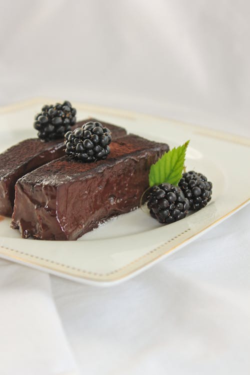 Close-up of a Chocolate Cake with Garnish