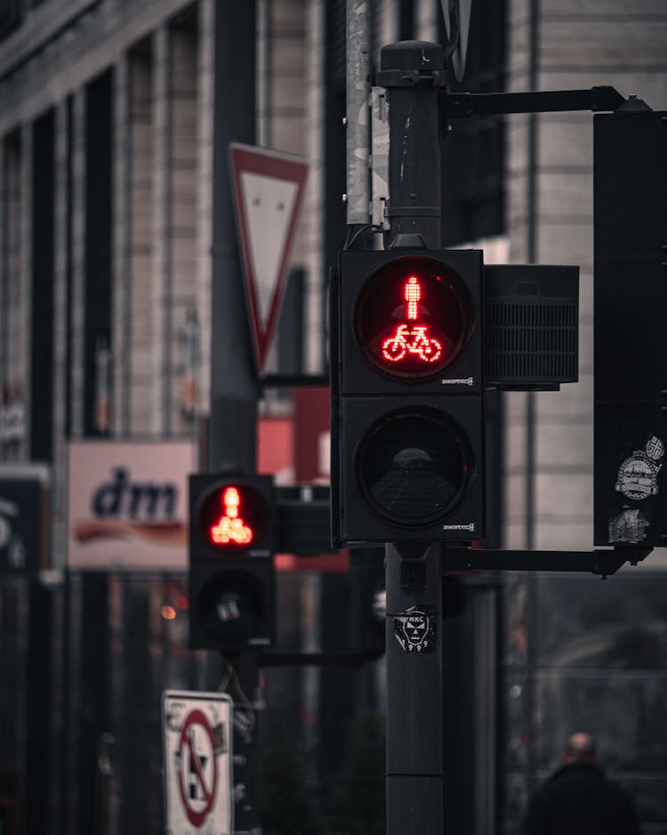 Close-Up Shot Of A Stoplight