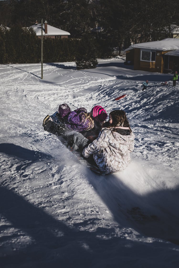 Kids Playing In The Snow