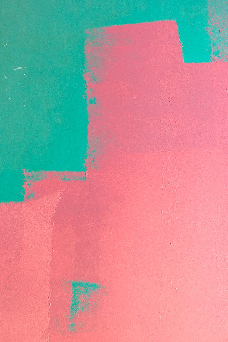 Pink Paint On The Green Wall 