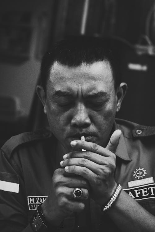 A Man Smoking Cigarette