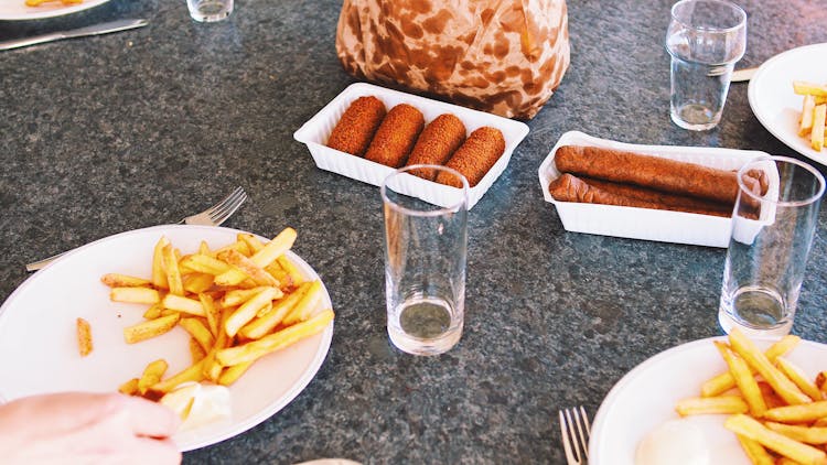 Photography Of French Fries And Hotdogs