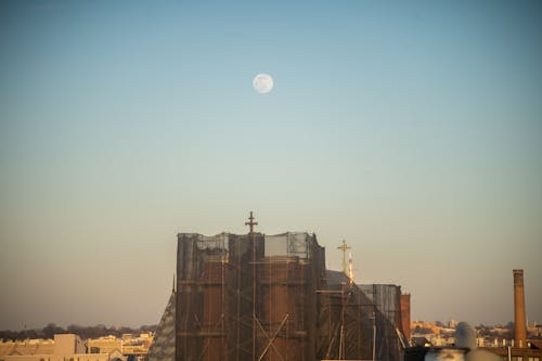 Free stock photo of city, moon, sky