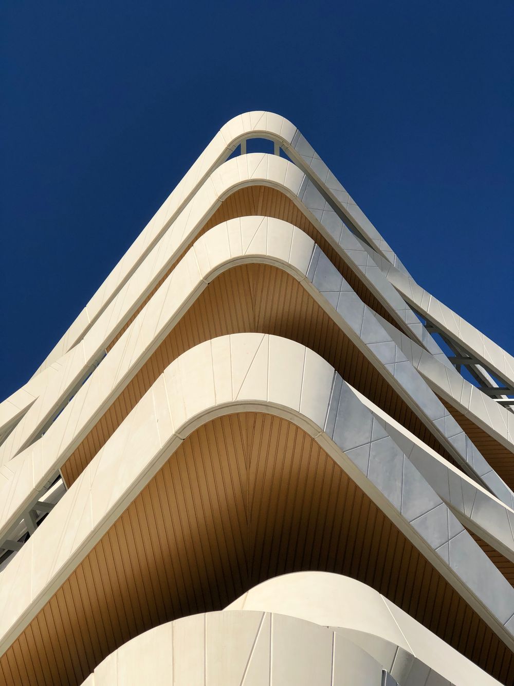 Residential architecture with secure resident parking below