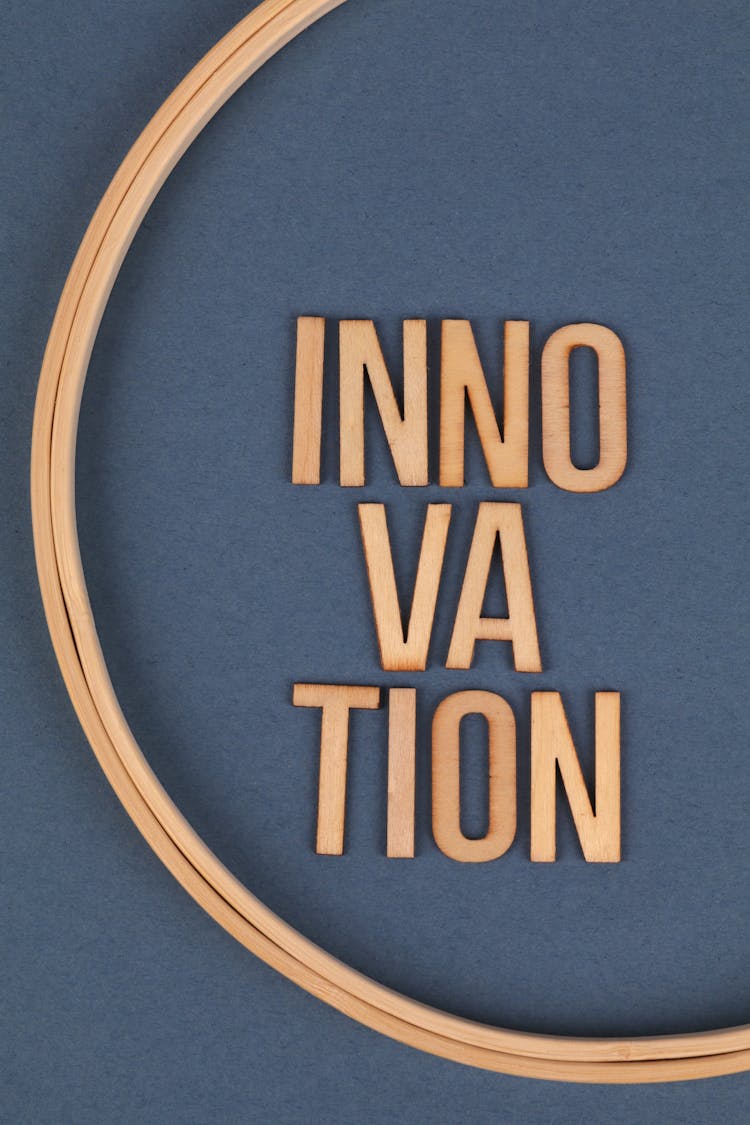 Innovation Text On A Blue Surface