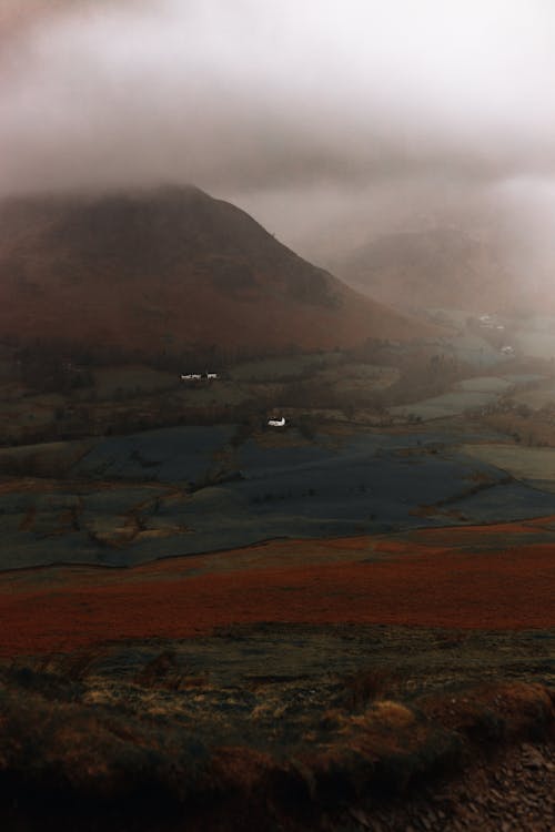 Mountains and Field in Valley 