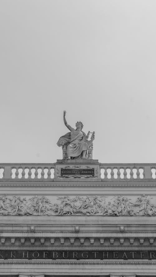 Monochrome Shot of a Statue