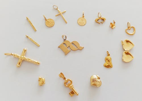 A Variety of Gold Pendants