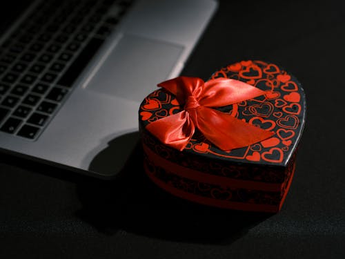 A Heart Shape Box with Ribbon