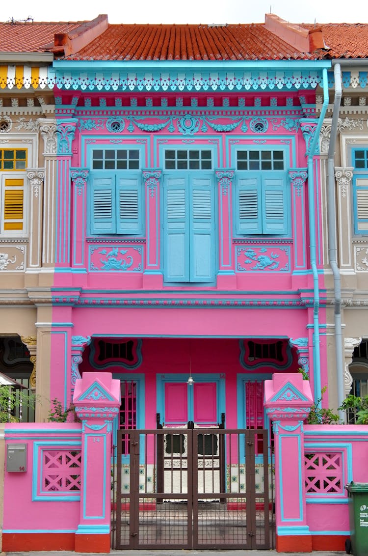 Pink And White Concrete Building