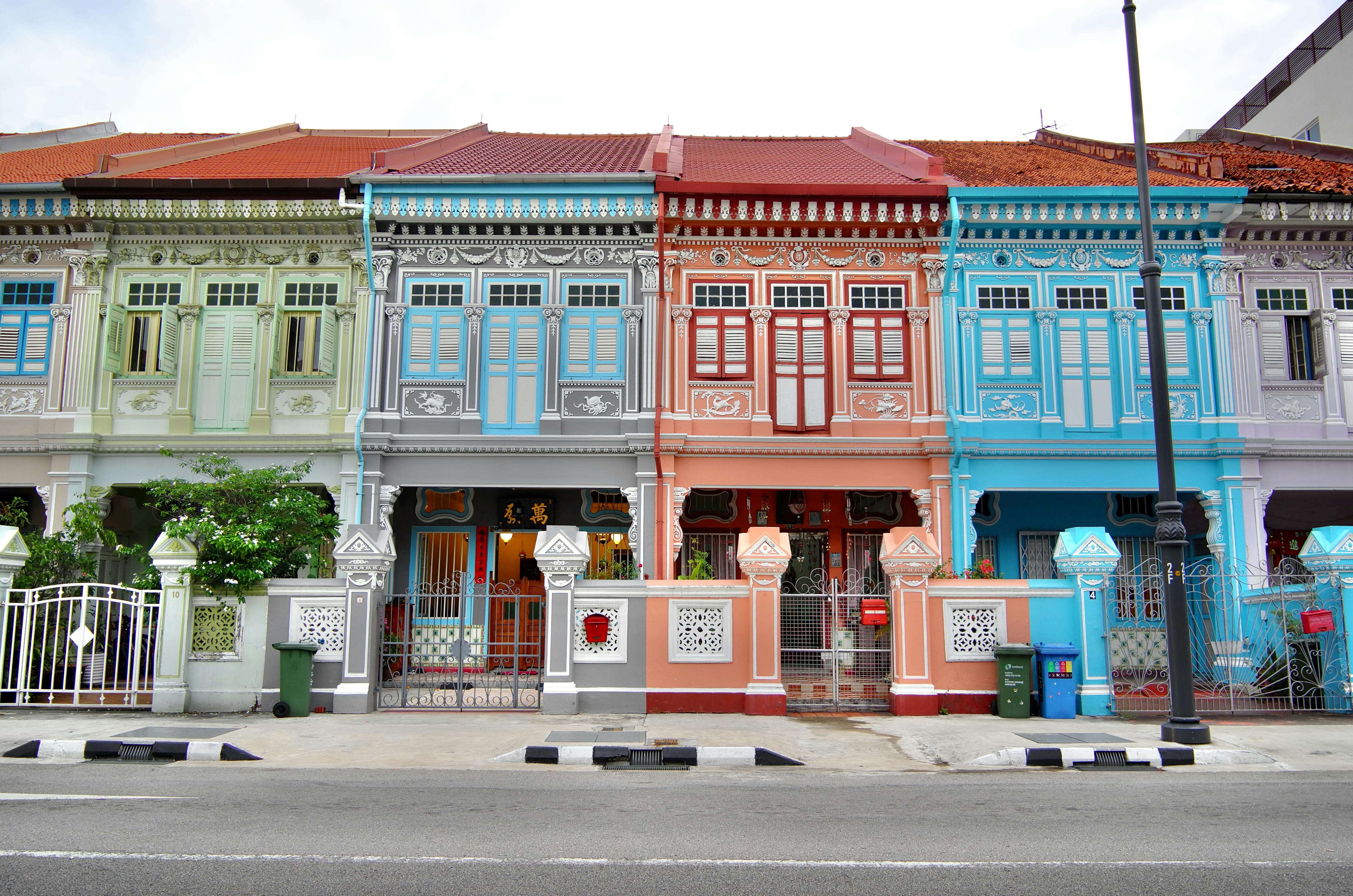 houses with different colors in asia