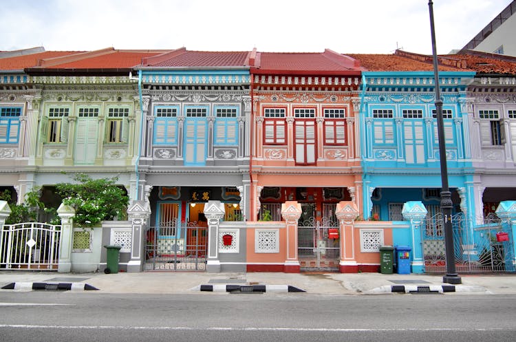 Houses With Different Colors In Asia