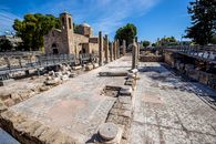 Explore the Agia Kyriaki Chrysopolitissa Church with ancient ruins in Paphos, Cyprus.