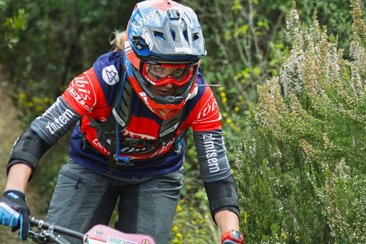 Woman Riding A Mountain Bike