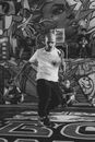 A Man in a Breakdance Contest