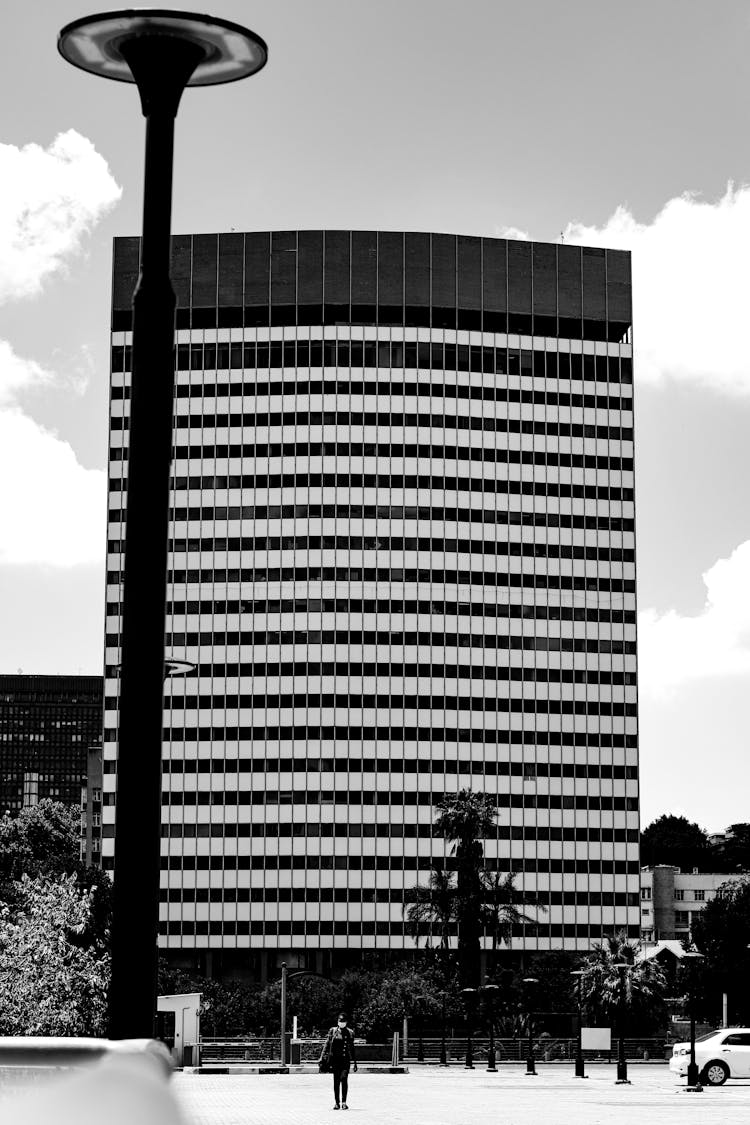 Grayscale Photo Of Schlesinger Building In Johannesburg, South Africa