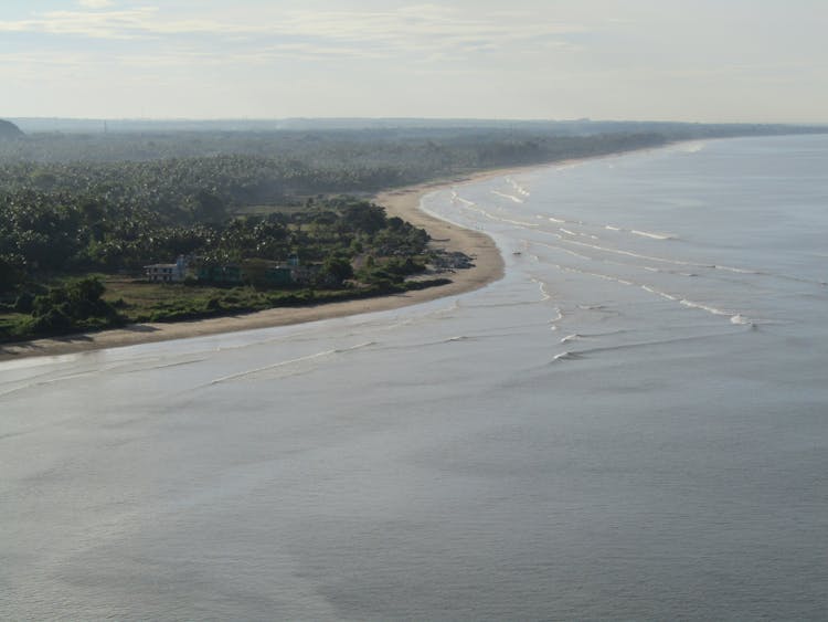 Aerial Shot Of The Beach In The Arabian Sea