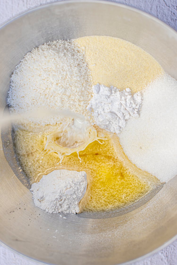 Baking Ingredients In A Mixing Bowl