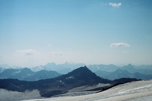 Stunning panoramic view of mountains in Kabardino-Balkaria, Russia.