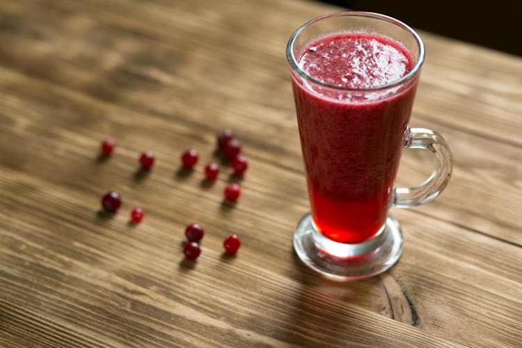 Red Berry Smoothie In A Glass