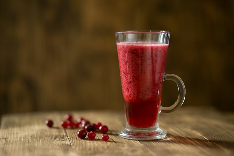 Red Berry Smoothie In A Glass