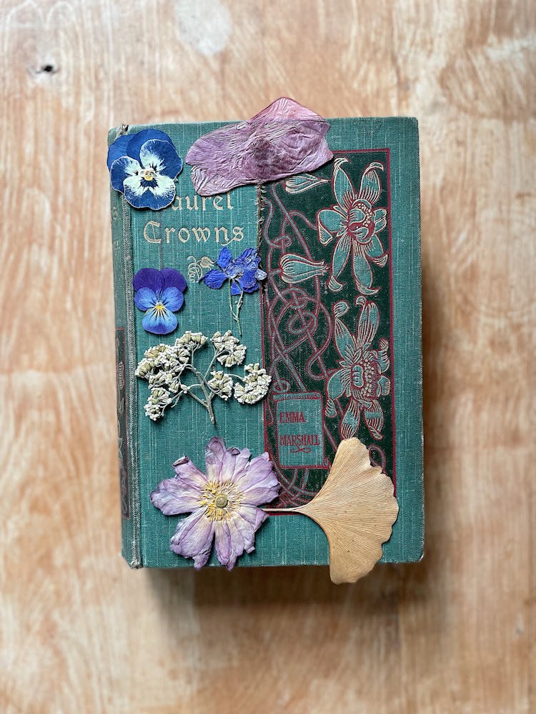 Book Cover Decorated With Flowers