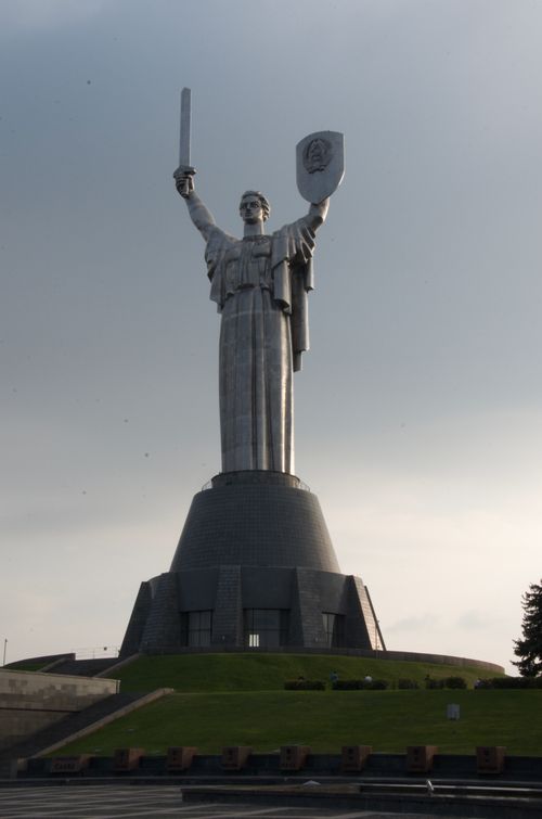 Free Iconic Motherland Monument in Kyiv, a symbol of Ukraine's heritage and history. Stock Photo
