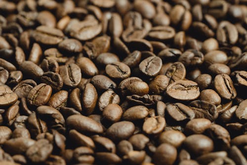 Free Close-Up Shot of Roasted Coffee Beans Stock Photo