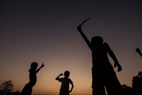 Free stock photo of backlight, children playing, in silhouette