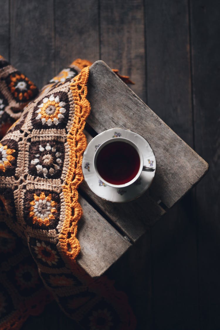 Directly Above View Of Coffee Cup