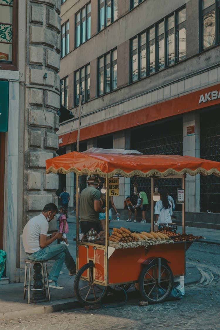 Street Vendor In City