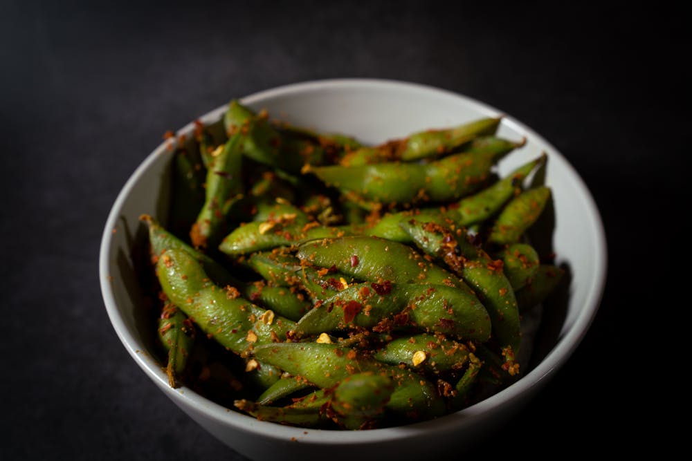 Spicy Garlic Edamame