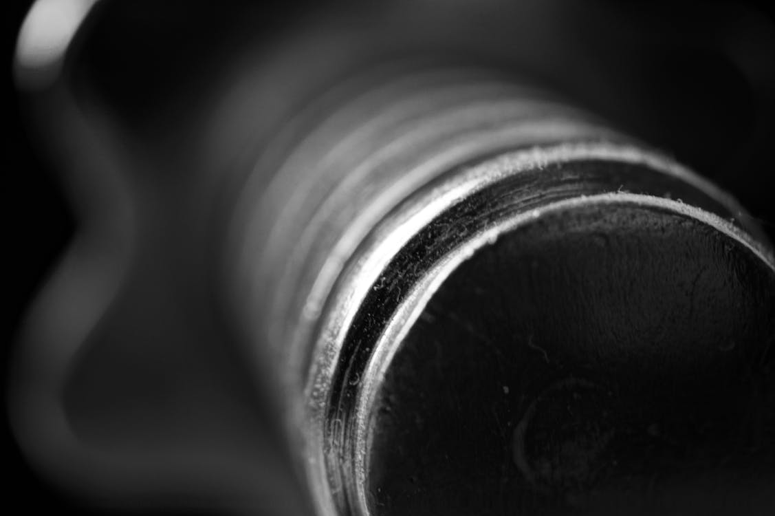 Free stock photo of dumb bell black and white, macro photography