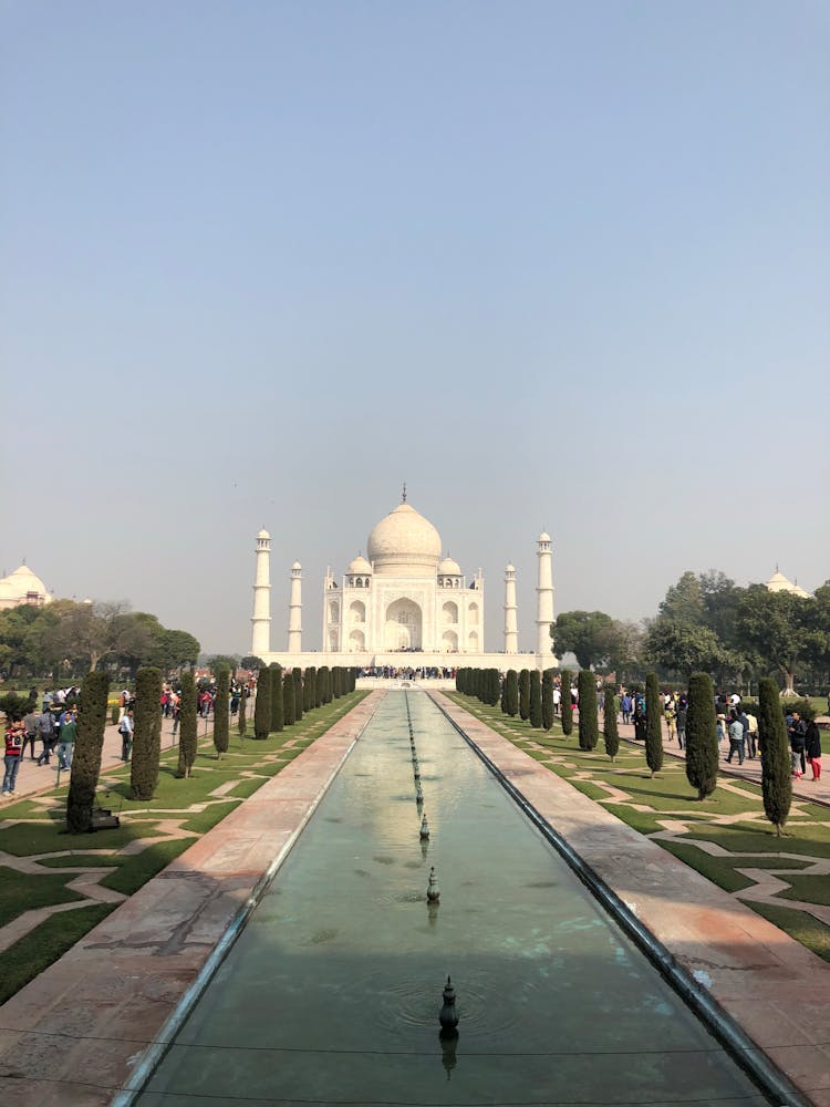 A Reflecting Pool Outside Taj Mahal