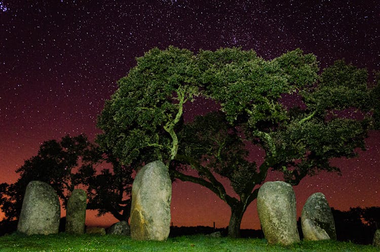 The Vale Maria Do Meio Cromlech Stone Circle In Evora, Portugal
