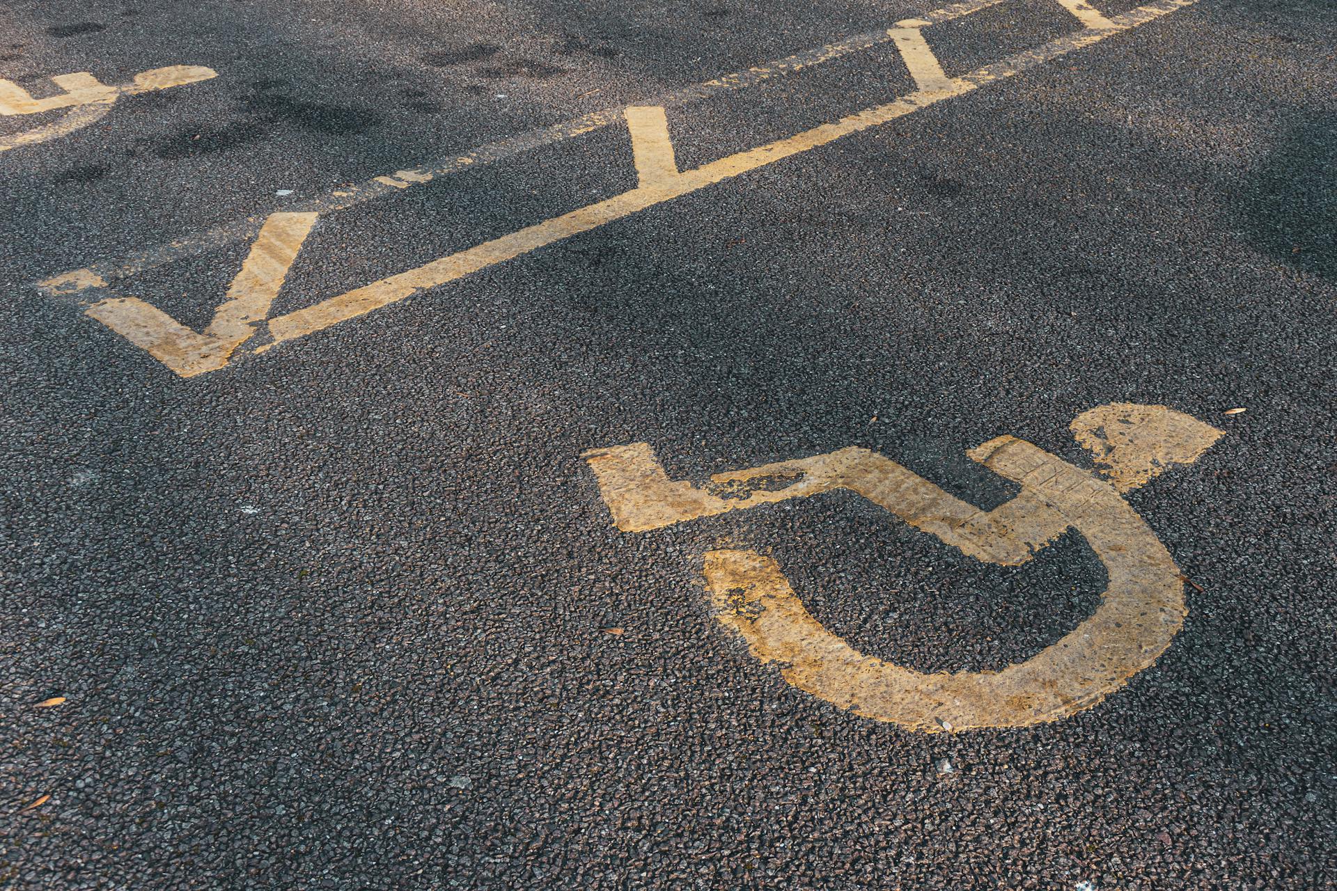 An International Access Symbol on Asphalt Road