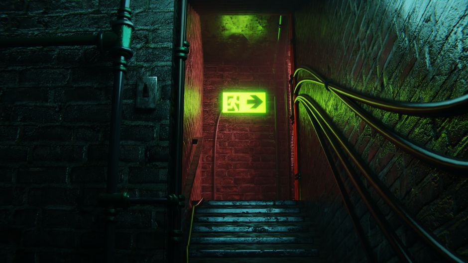 flooded underground stairwell water